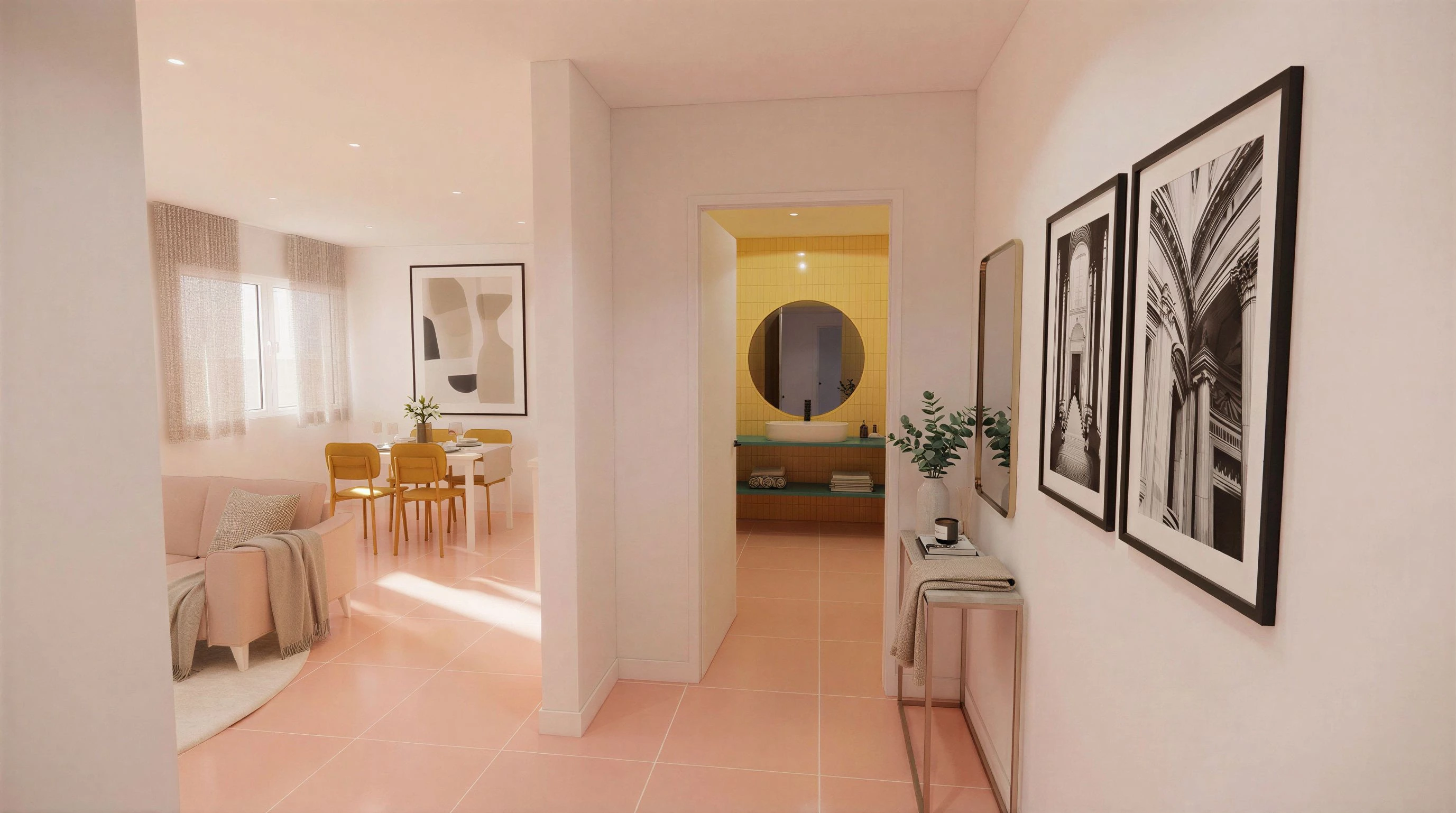 Common entry hall in a 3-bedroom Flamingo apartment