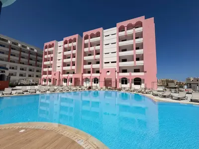 Shared pool facilities at The Flamingo Apartments Paceville